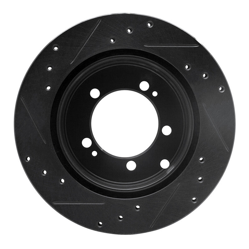 R1 Concepts R1 94-95 Eagle TALON Rear Right Drilled & Slotted Black Brake Rotor