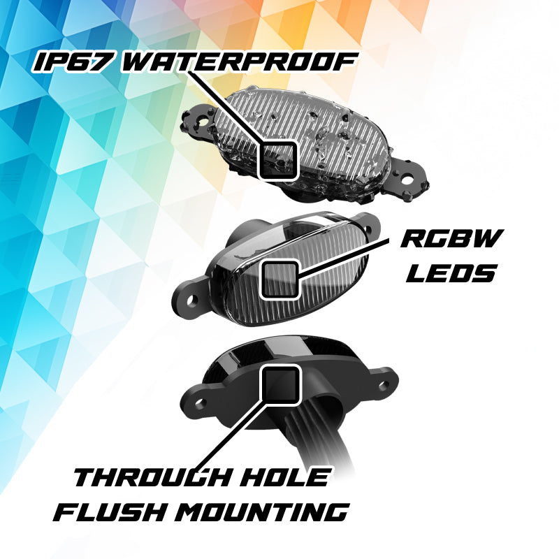 XKGLOW XK Glow XKmax Pre-Runner Style RGBW LED Grill Pods - 3pc