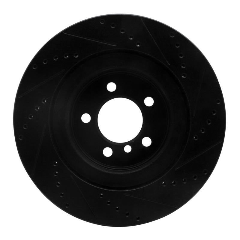 R1 Concepts R1 06-09 Land Rover Range Rover Front Left Drilled & Slotted Black Brake Rotor