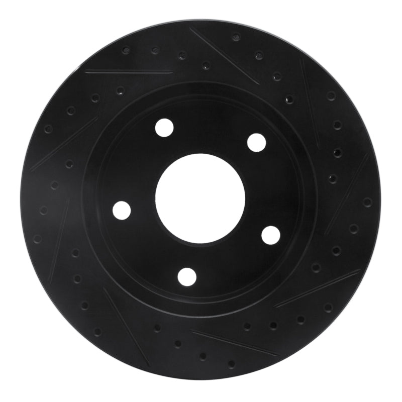 R1 Concepts R1 94-99 Dodge Ramcharger (Mexico) Front Left Drilled & Slotted Black Brake Rotor