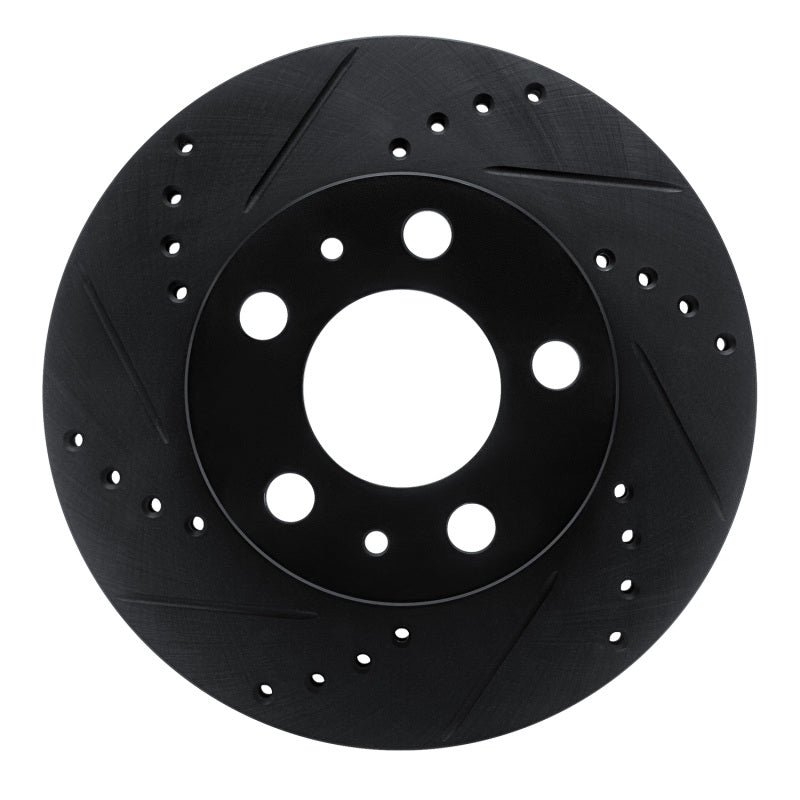 R1 Concepts R1 76-93 Volvo 262 Front Left Drilled & Slotted Black Brake Rotor