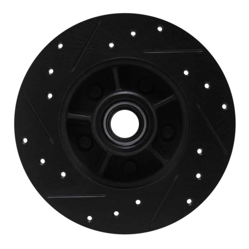 R1 Concepts R1 84-87 Pontiac Fiero Front Right Drilled & Slotted Black Brake Rotor