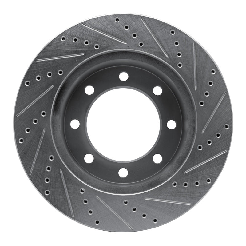 R1 Concepts R1 05-12 Ford F-350 Super Duty 4WD Front Left Drilled & Slotted Silver Brake Rotor