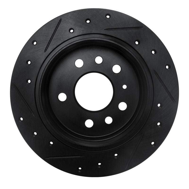 R1 Concepts R1 94-96 Saab 900 Rear Right Drilled & Slotted Black Brake Rotor