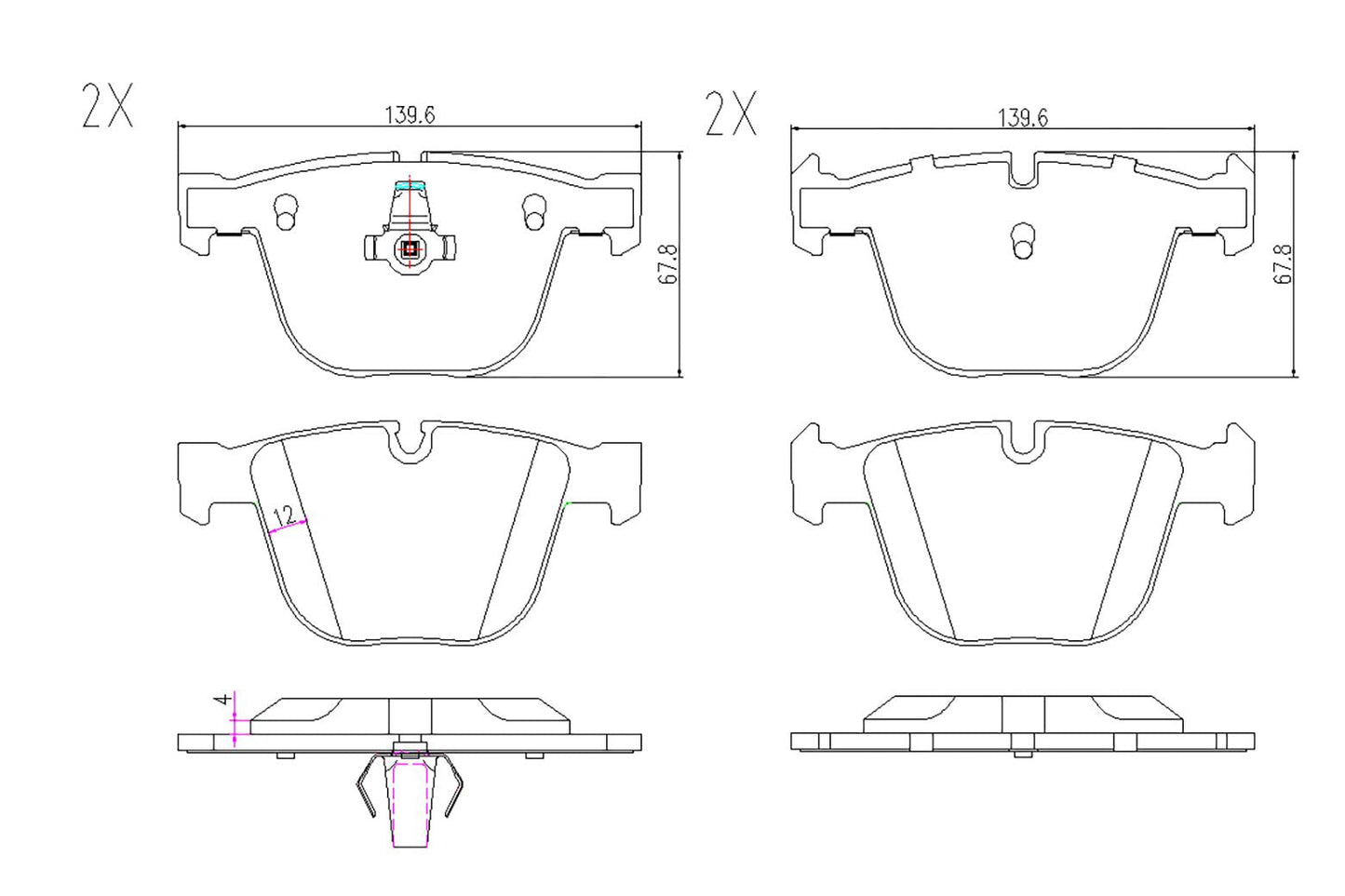 BOGAP B8210200 Brake Pad Set, Disc Brake