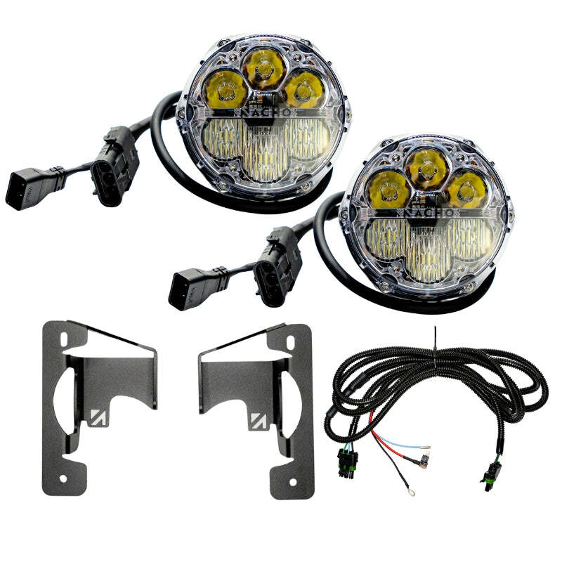 Nacho Offroad Technology Nacho Lighting Jeep JL/JTNacho SAE Only White Plug N Play Fog Light Kit (3pc Bumper Kit)