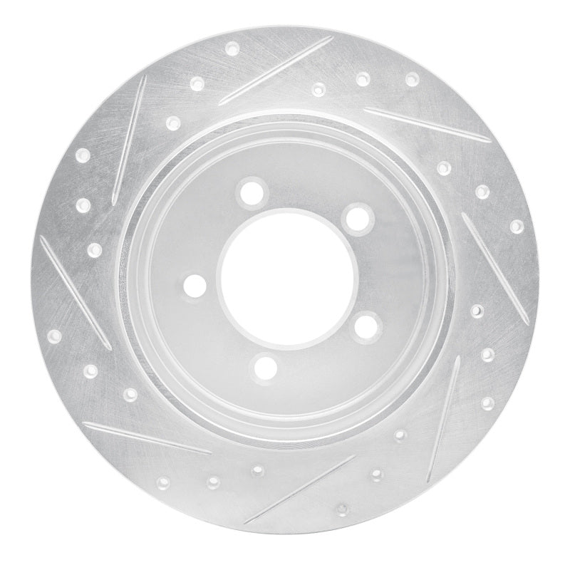 R1 Concepts R1 02-10 Ford Explorer Rear Right Drilled & Slotted Silver Brake Rotor