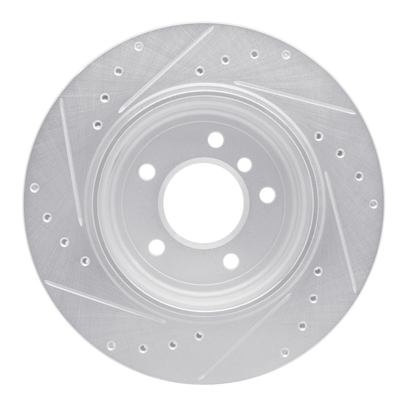 R1 Concepts R1 01-06 BMW 330I Rear Right Drilled & Slotted Silver Brake Rotor