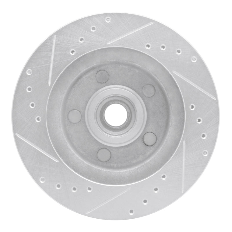 R1 Concepts R1 73-73 Ford Galaxie 500 Front Right Drilled & Slotted Silver Brake Rotor