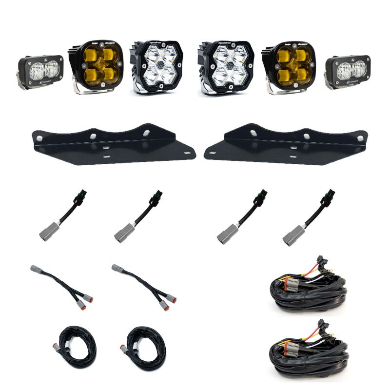 Baja Designs 17-20 Ford Raptor Squadron 2.0 Sport (Spot) + 1.0 SAE - Amb + S2 Sport W/C Fog Pkt Kit