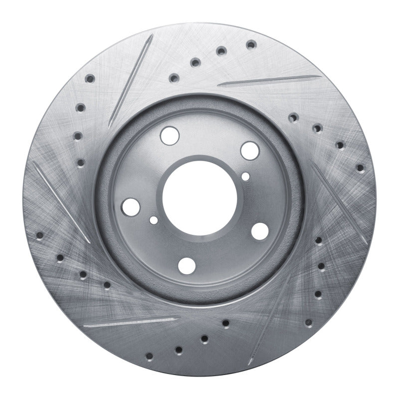 R1 Concepts R1 92-95 Toyota MR2 Front Right Drilled & Slotted Silver Brake Rotor