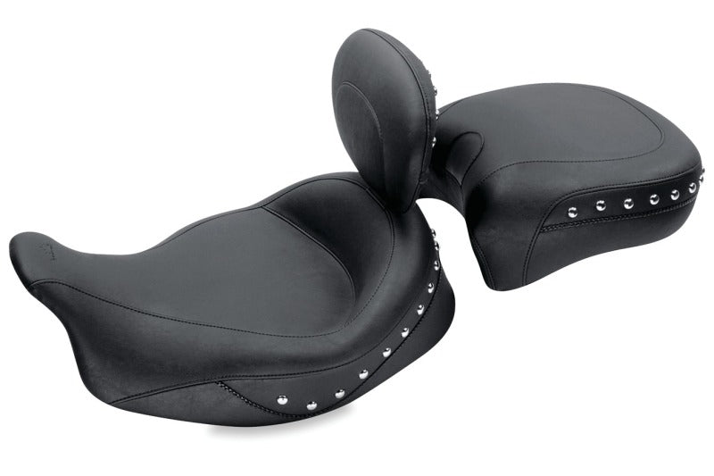 Mustang Motorcycle Mustang 08-21 Harley Electra Glide Std,Rd Glide,Rd King,Str Glide Touring Solo Seat w/Studs -Black