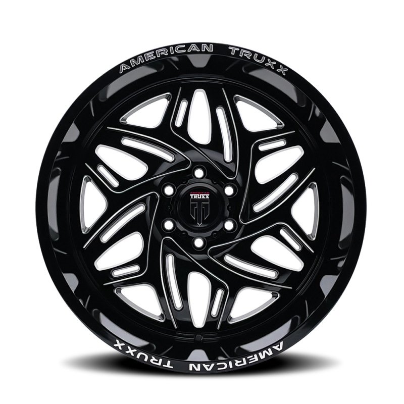 American Truxx AT1914 Euphoria 22x12 / 6x135 BP / -44mm Offset / 87.1mm Hub Gloss Black Milled Wheel