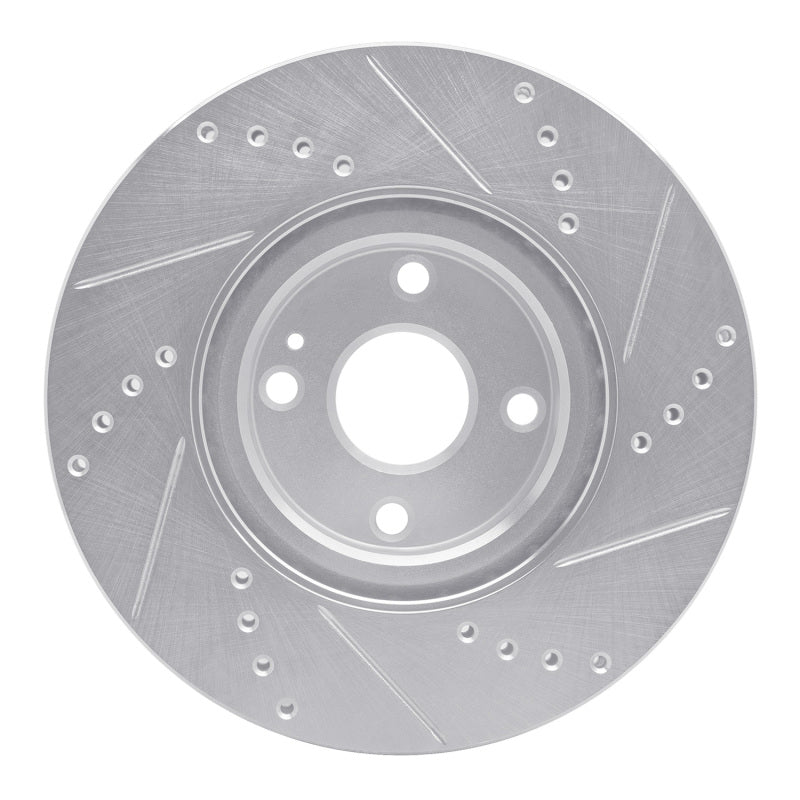 R1 Concepts R1 2016-2025 Fiat 124 Spider Front Left Drilled & Slotted Silver Brake Rotor