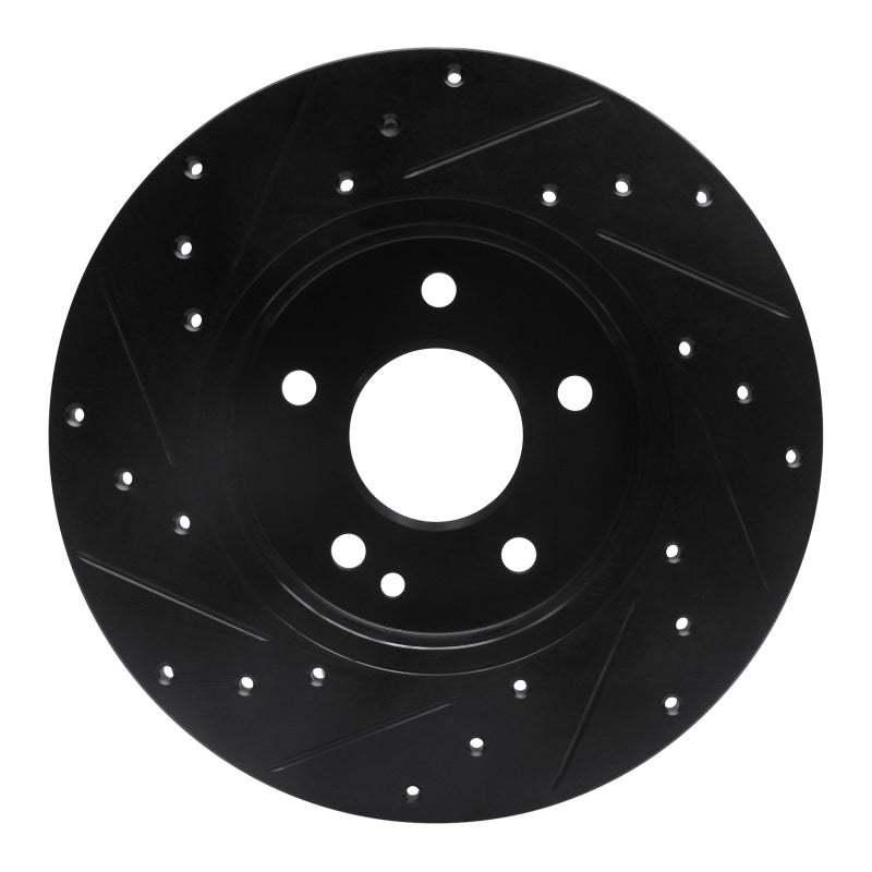 R1 Concepts R1 97-98 Mercedes-Benz C230 Front Right Drilled & Slotted Black Brake Rotor