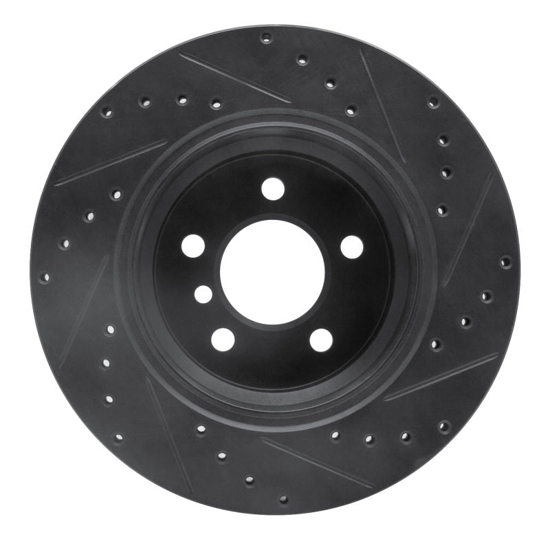R1 Concepts R1 02-06 BMW X5 Rear Left Drilled & Slotted Black Brake Rotor