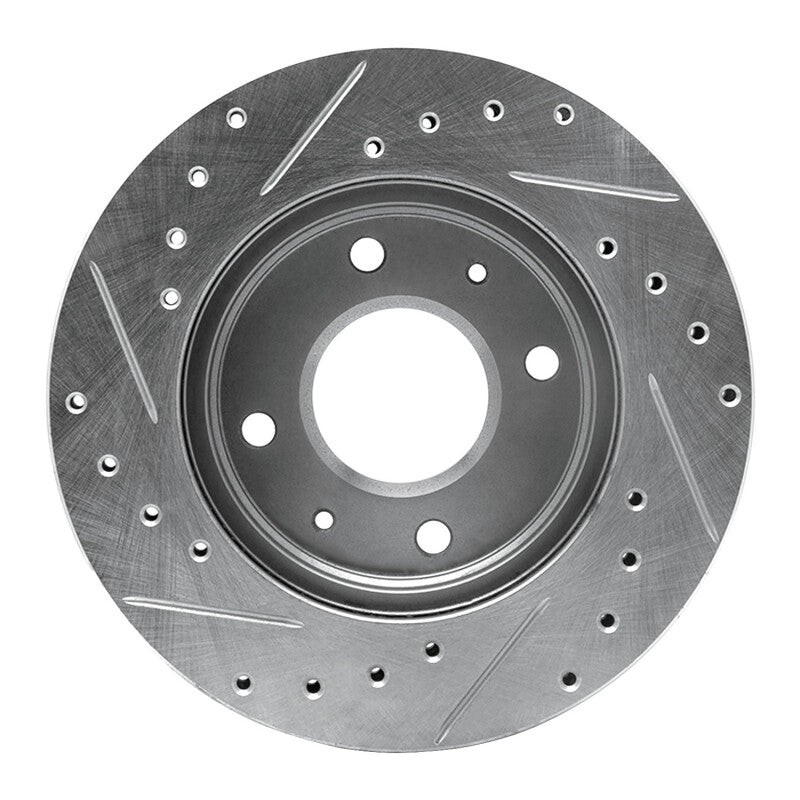 R1 Concepts R1 85-91 Dodge 2000 GTX Front Right Drilled & Slotted Silver Brake Rotor