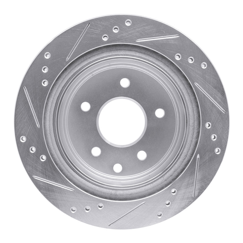 R1 Concepts R1 02-25 Infiniti G35 Rear Right Drilled & Slotted Silver Brake Rotor