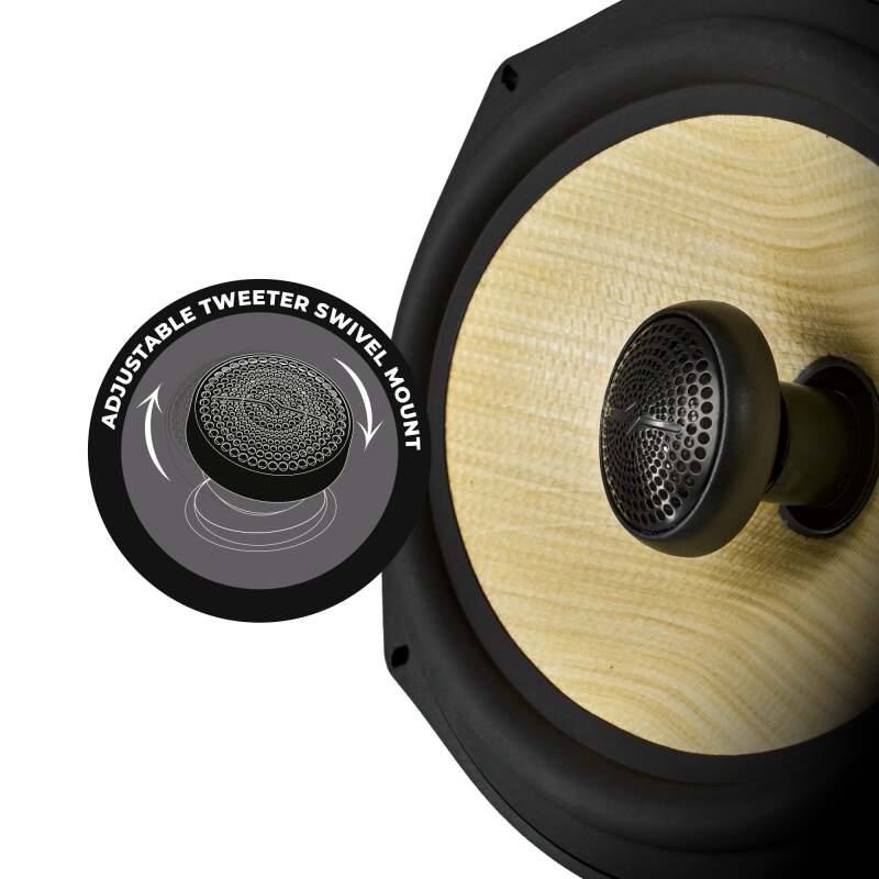 DS18 Deluxe Quality 6x9in Coaxial 150 Watts RMS 4 ohm Yellow Straw + Composite Foam Cone