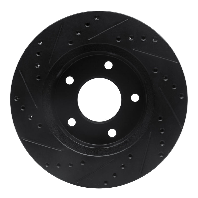 R1 Concepts R1 75-79 Ford LTD Left Rear Drilled & Slotted Black Brake Rotor