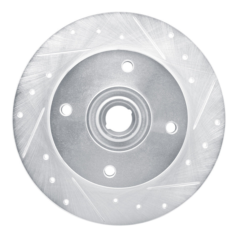 R1 Concepts R1 65-74 Volkswagen Type 3 Sedan Front Right Drilled & Slotted Silver Brake Rotor