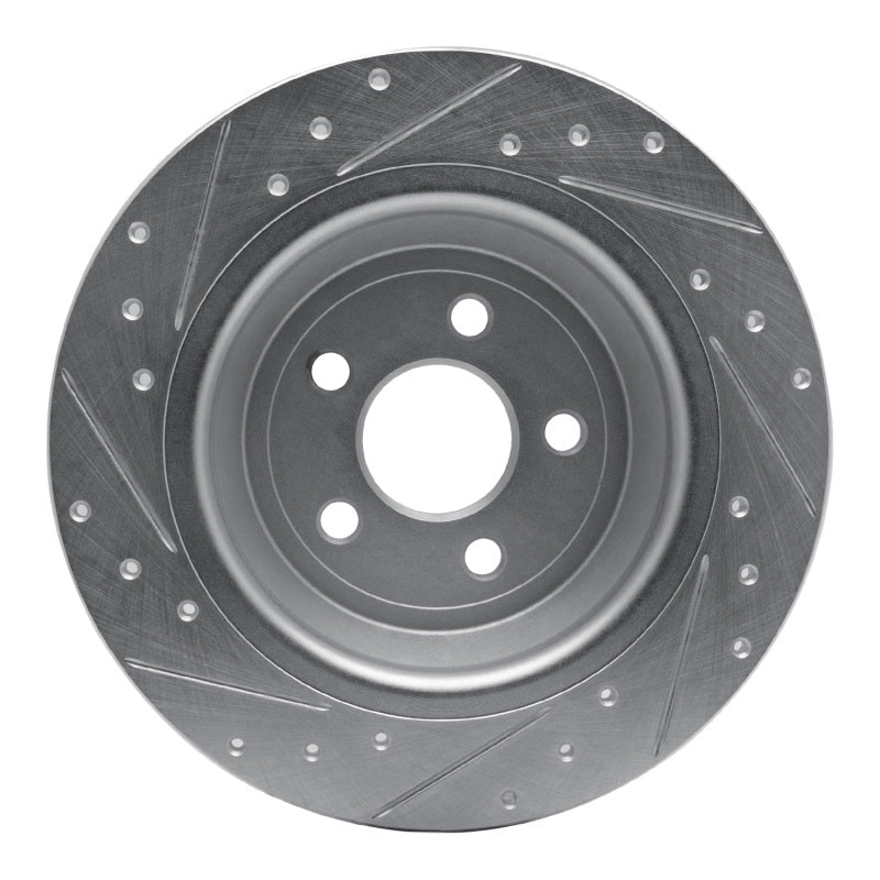R1 Concepts R1 15-24 Ford Fusion Rear Right Drilled & Slotted Silver Brake Rotor