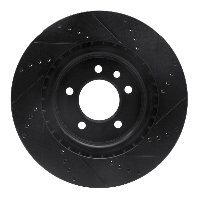 R1 Concepts R1 18-20 Land Rover Range Rover Sport Rear Left Drilled & Slotted Black Brake Rotor