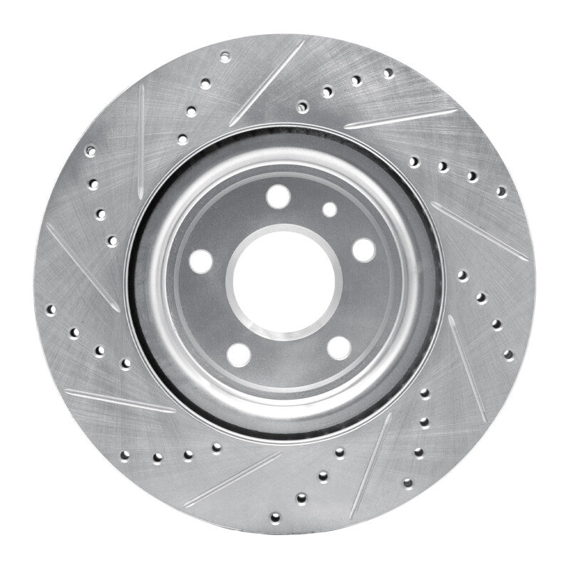 R1 Concepts R1 11-19 Ford Flex Front Right Drilled & Slotted Silver Brake Rotor