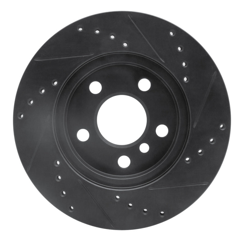 R1 Concepts R1 14-21 BMW i3 Front Left Drilled & Slotted Black Brake Rotor