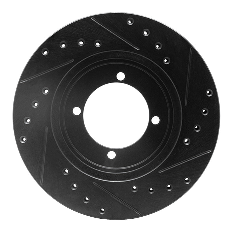 R1 Concepts R1 84-90 Dodge COLT Front Left Drilled & Slotted Black Brake Rotor