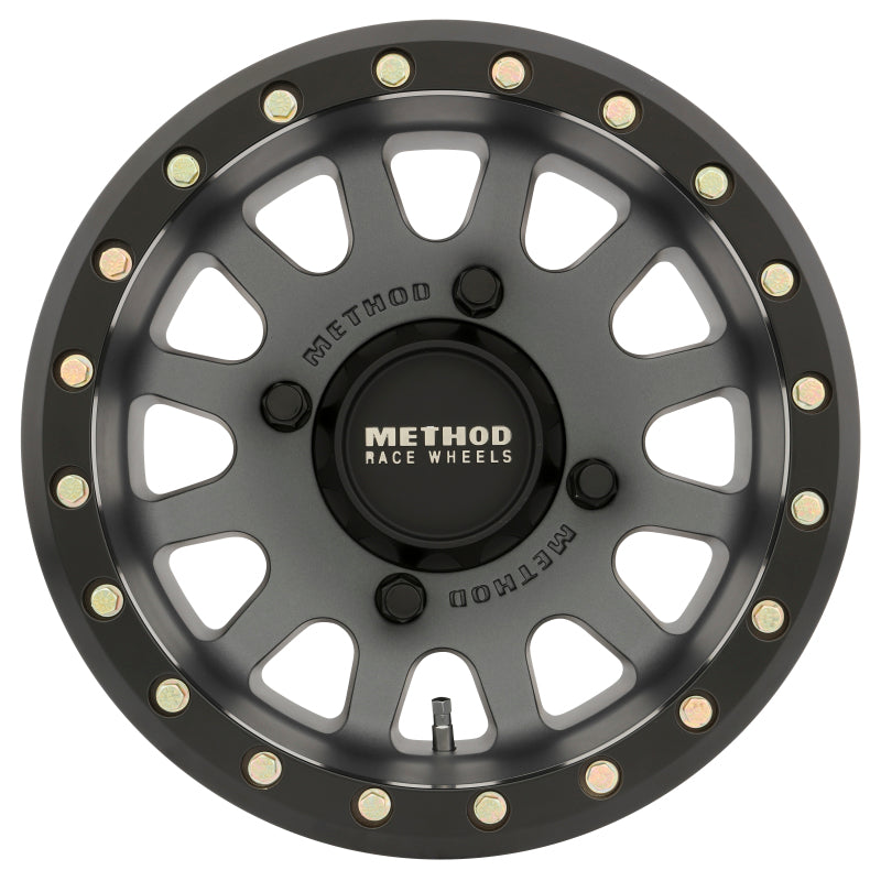 Method Wheels Method MR401 UTV Beadlock 14x7 / 4+3/13mm Offset / 4x156 / 132mm CB Titanium Wheel- Matte Black Ring