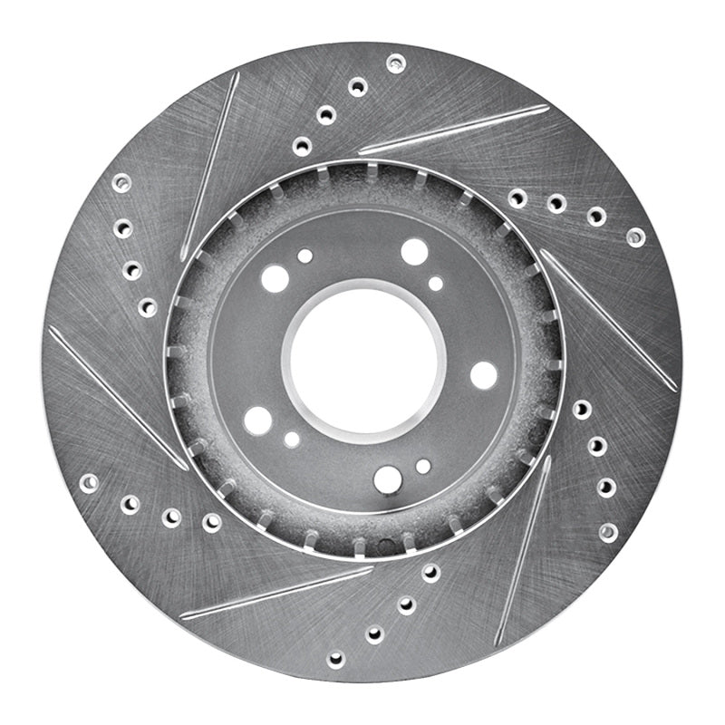 R1 Concepts R1 04-11 Mitsubishi Endeavor Front Right Drilled & Slotted Silver Brake Rotor