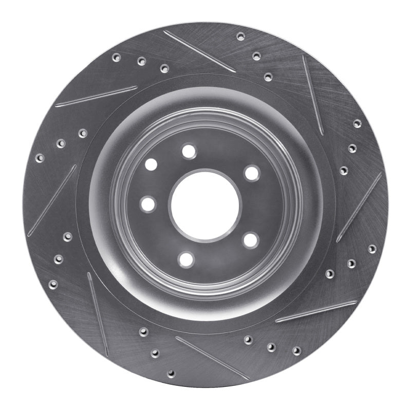 R1 Concepts R1 09-20 Nissan 370Z Rear Left Drilled & Slotted Silver Brake Rotor