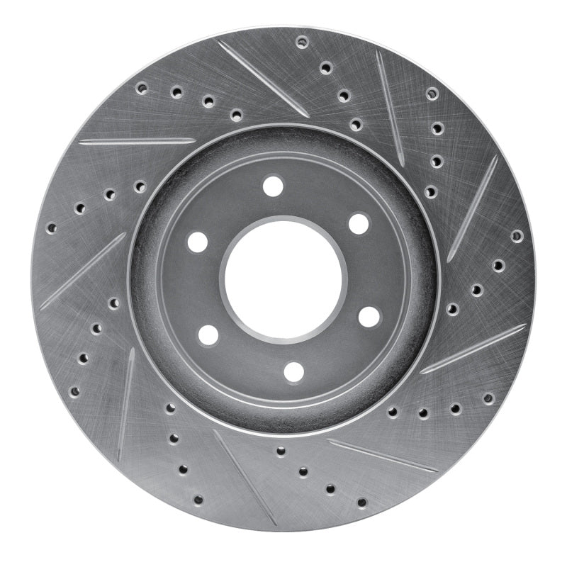 R1 Concepts R1 06-09 Chevrolet Trailblazer Front Left Drilled & Slotted Silver Brake Rotor