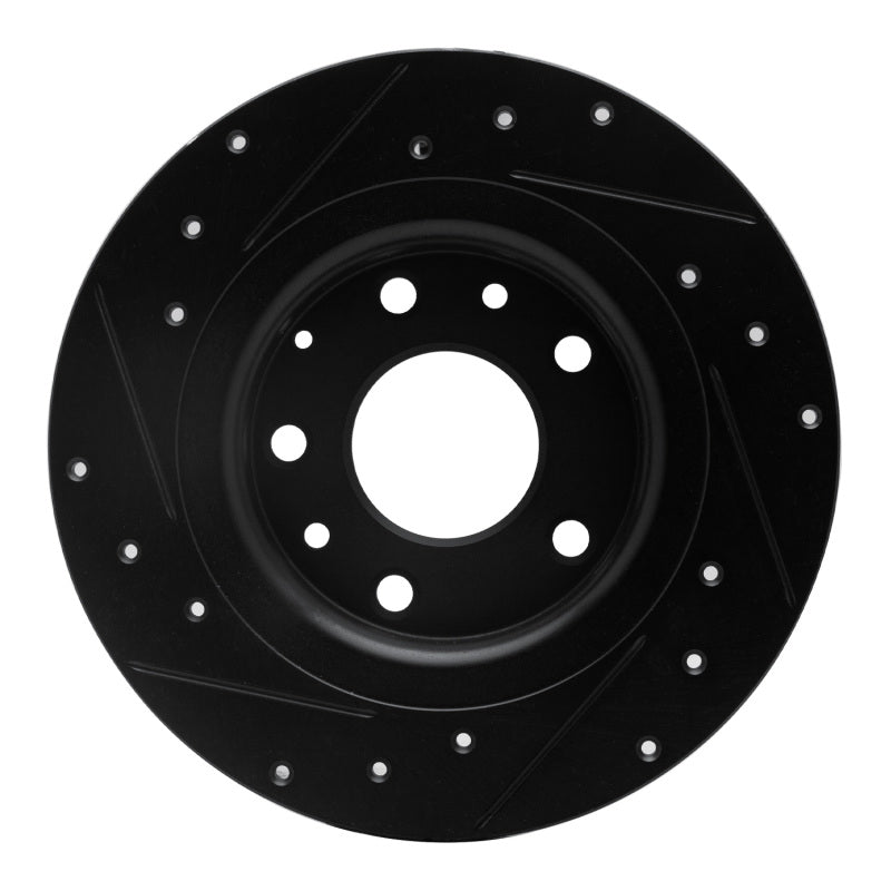 R1 Concepts R1 16-18 Mazda CX-3 Rear Right Drilled & Slotted Black Brake Rotor