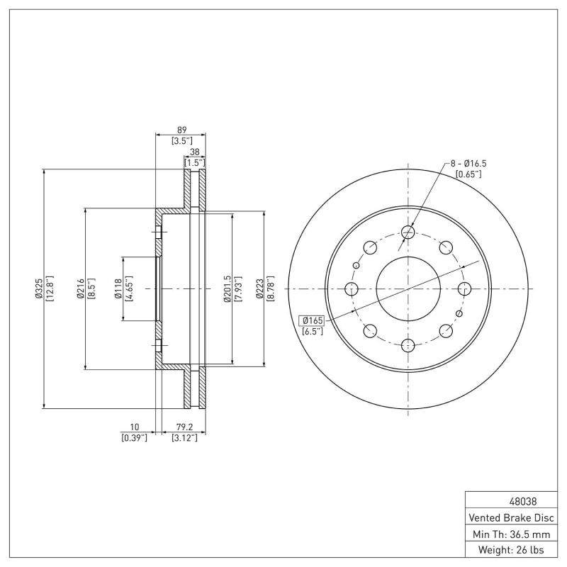 DFC 99-20 Cadillac DeVille Front Brake Rotor