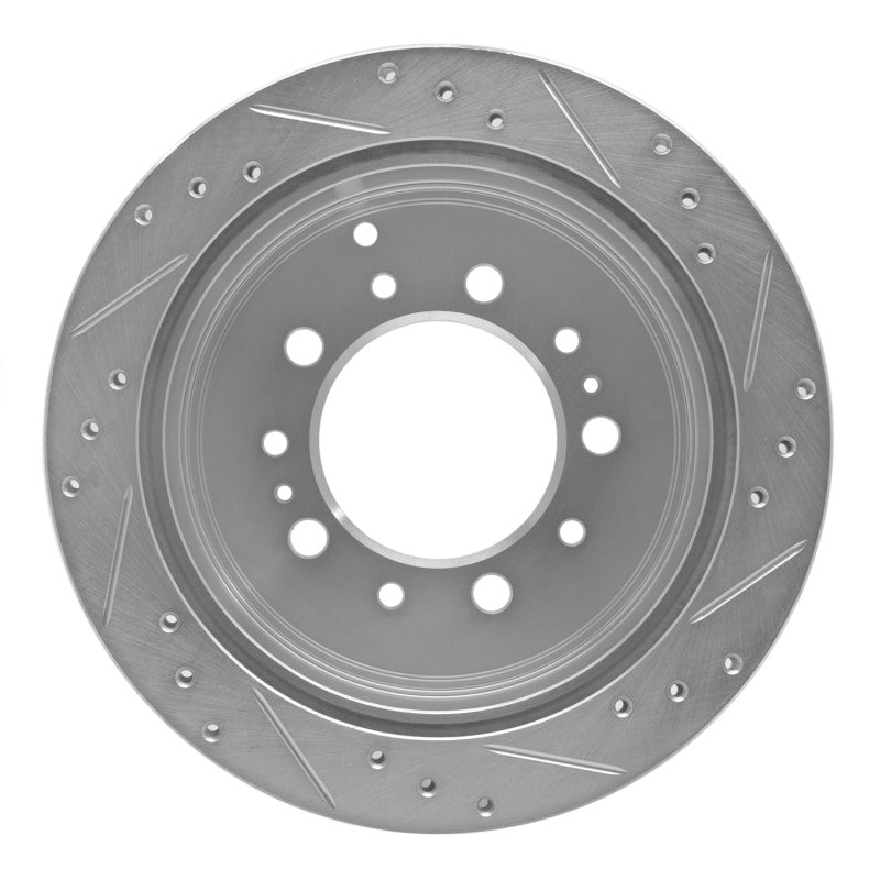 R1 Concepts R1 98-07 Lexus LX470 Rear Left Drilled & Slotted Silver Brake Rotor