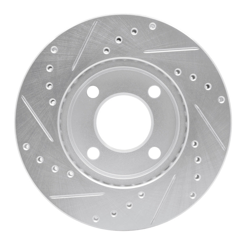 R1 Concepts R1 78-92 Audi 100 Front Right Drilled & Slotted Silver Brake Rotor