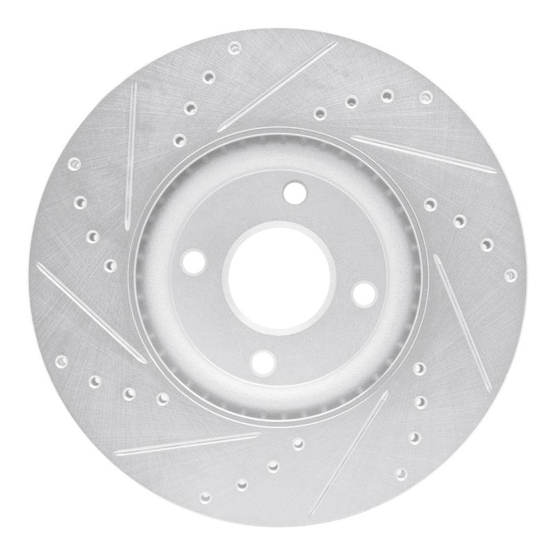 R1 Concepts R1 18-22 Ford Ecosport Front Right Drilled & Slotted Silver Brake Rotor