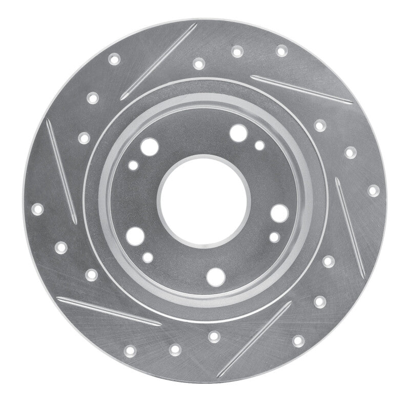 R1 Concepts R1 03-08 Acura TSX Rear Right Drilled & Slotted Silver Brake Rotor
