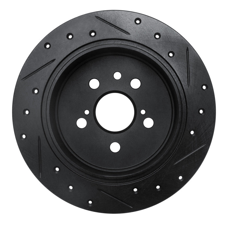 R1 Concepts R1 94-95 Toyota Celica Rear Left Drilled & Slotted Black Brake Rotor