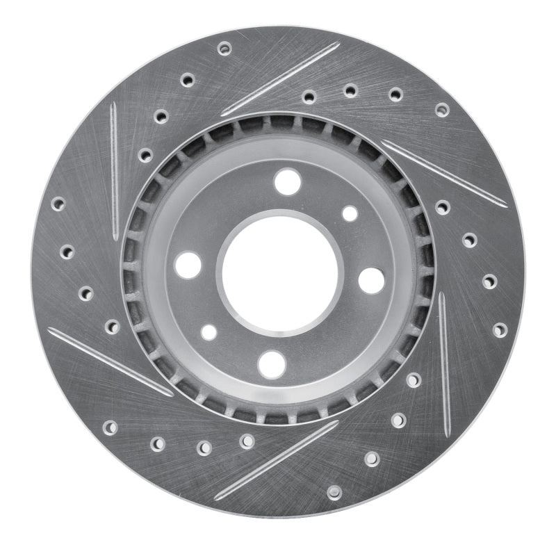 R1 Concepts R1 87-93 Saab 900 Front Right Drilled & Slotted Silver Brake Rotor