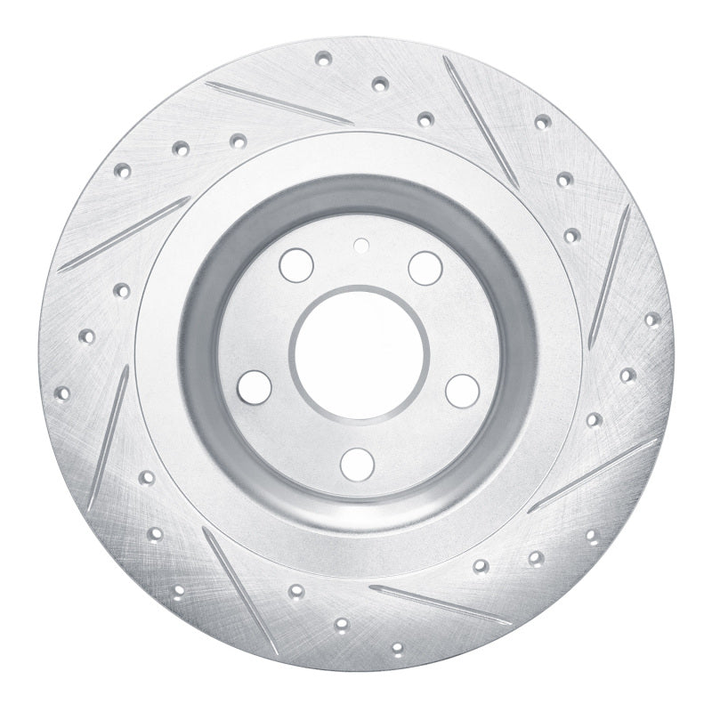 R1 Concepts R1 19-25 Volvo XC40 Rear Left Drilled & Slotted Silver Brake Rotor