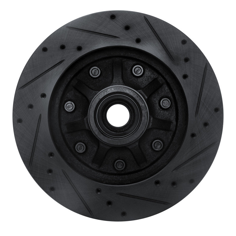 R1 Concepts R1 97-02 Ford F-250 2WD (Excl Super Duty) Front Left Drilled & Slotted Black Brake Rotor