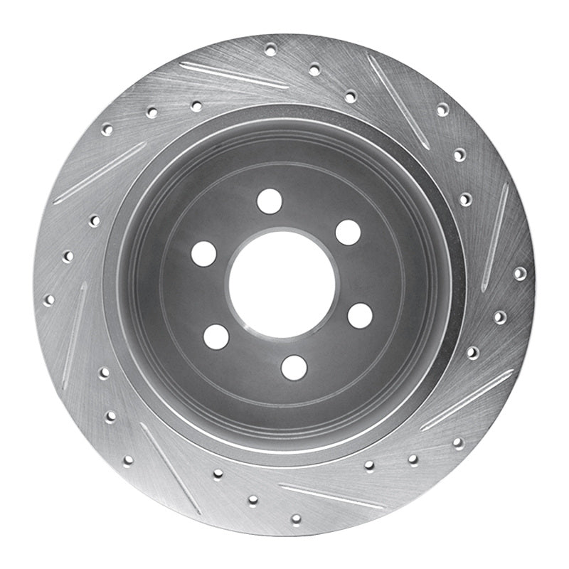 R1 Concepts R1 03-04 Dodge DAKOTA RWD Rear Left Drilled & Slotted Silver Brake Rotor