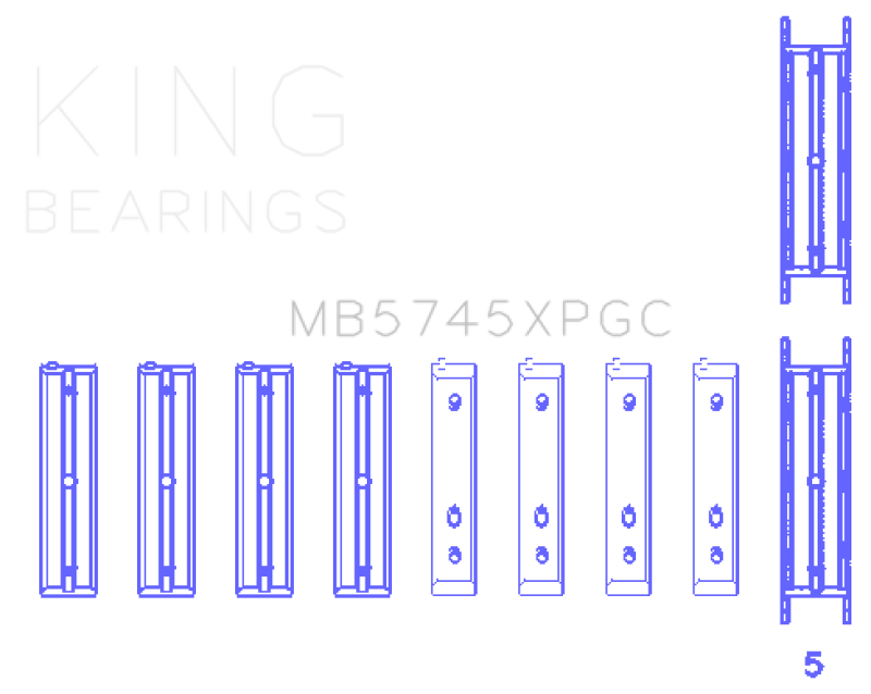 King Engine Bearings Subaru Fa20/Toyota 4U-Gse (Size +0.50mm) Main Bearing Set