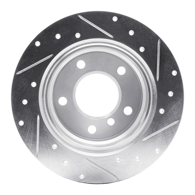 R1 Concepts R1 03-06 BMW Z4 Rear Left Drilled & Slotted Silver Brake Rotor
