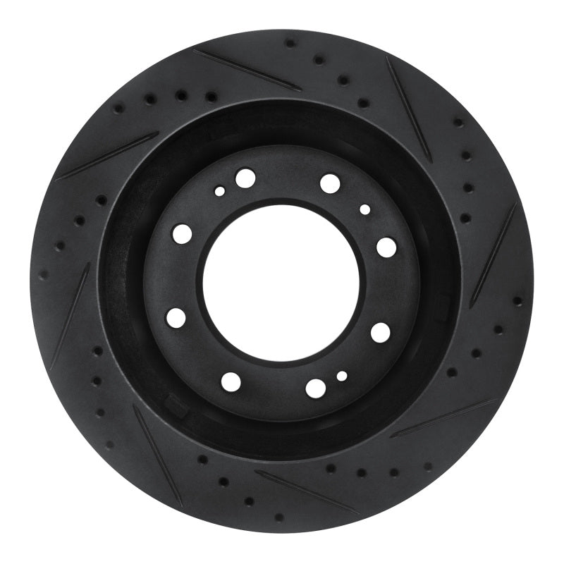 R1 Concepts R1 11-25 Chevrolet Suburban 3500 HD Front Left Drilled & Slotted Black Brake Rotor