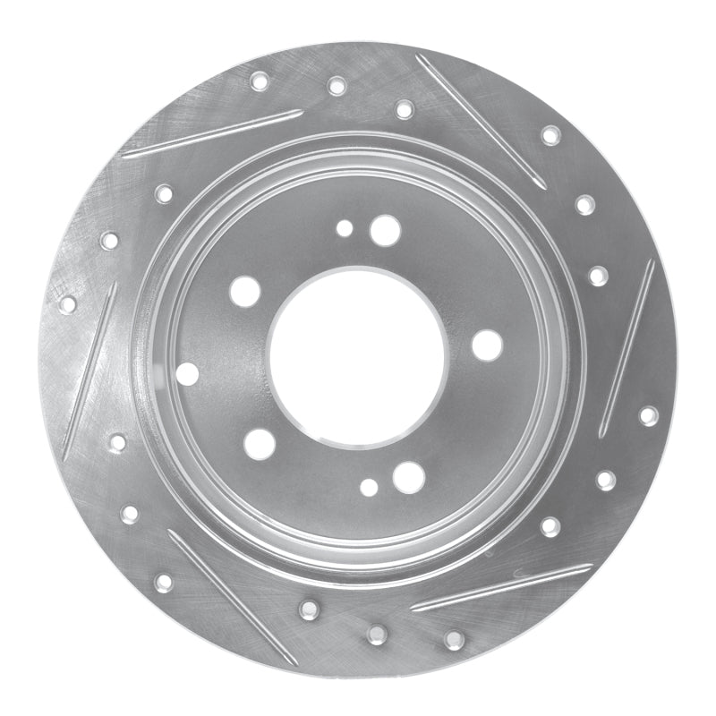 R1 Concepts R1 10-13 Kia Forte5 Rear Left Drilled & Slotted Silver Brake Rotor