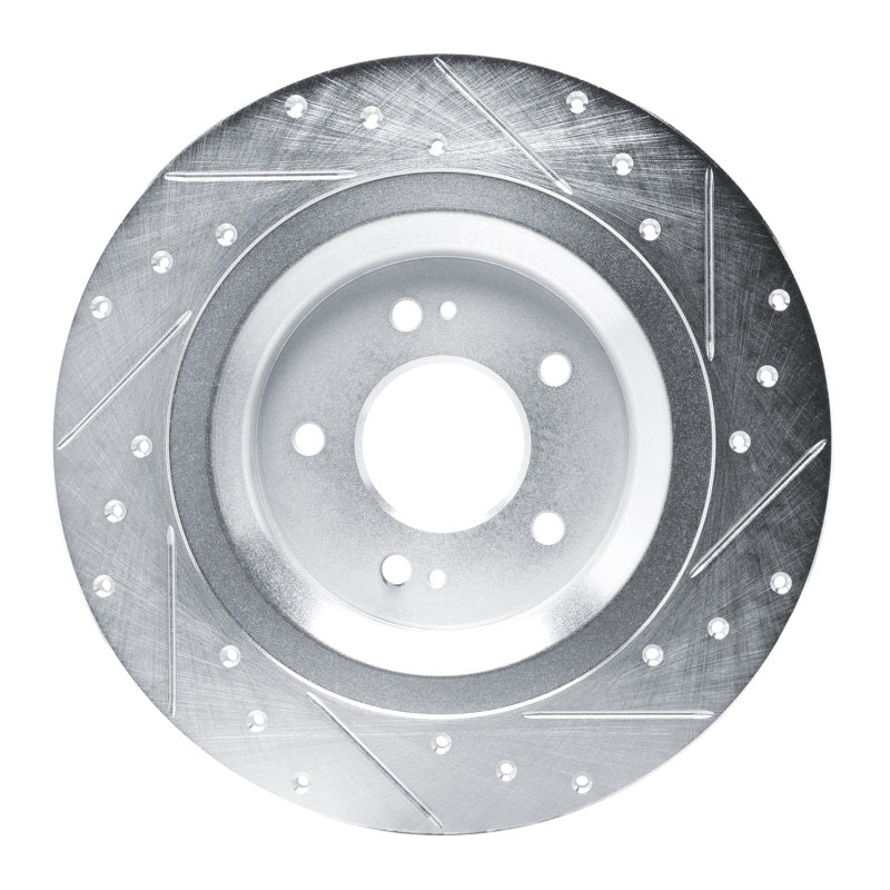 R1 Concepts R1 22-25 Hyundai Ioniq 6 Rear Left Drilled & Slotted Silver Brake Rotor